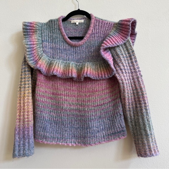 LoveShackFancy Yumi Pullover Sweater in Rainbow Small - Picture 3 of 4